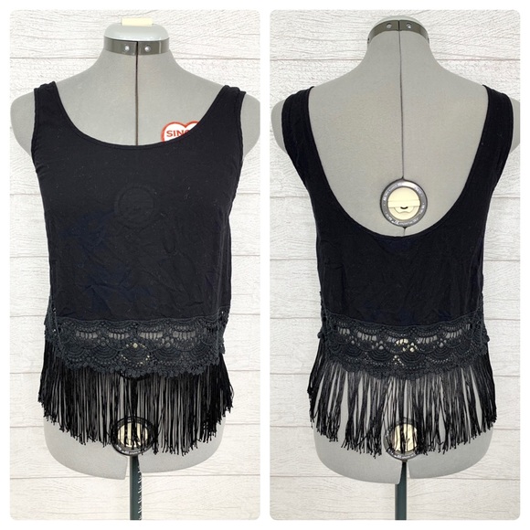 •NANETTE LEPORE• Tassel Fringe Festival Lace Tank - Picture 2 of 4
